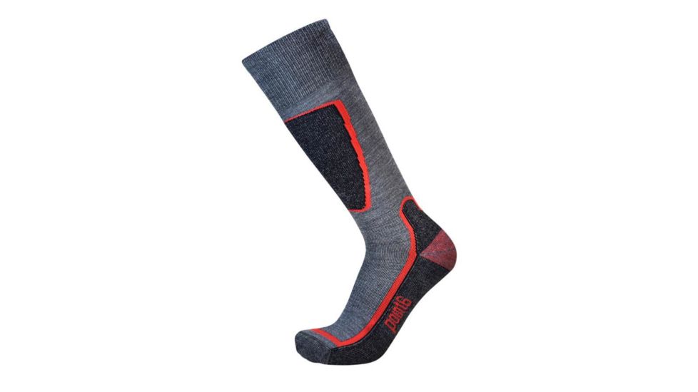 Point 6 Ski Light OTC Men's Socks, Gray/Red, Large 2428-208-07
