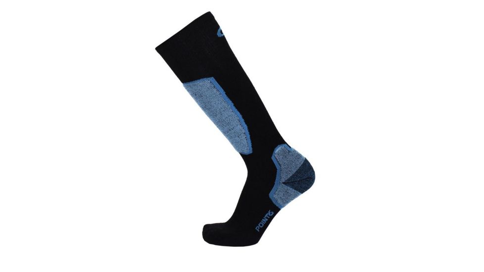 Point 6 Ski Pro Light OTC Men's Socks, Black/Robins Egg Blue, Small 2414-258-05