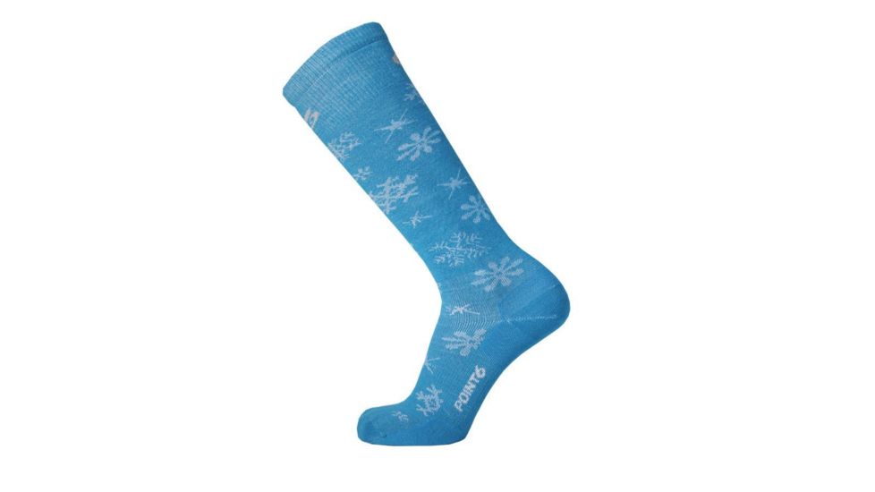 Point 6 Ski Ultra Light Blizzard OTC Women's Sock, Caribbean Blue, Small 1405-275-05