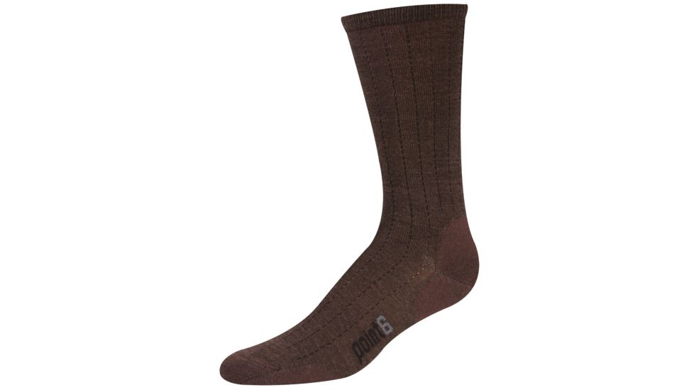 Point 6 Vertical Pinstripe Ultra Light Crew - Men's-Chestnut-Large