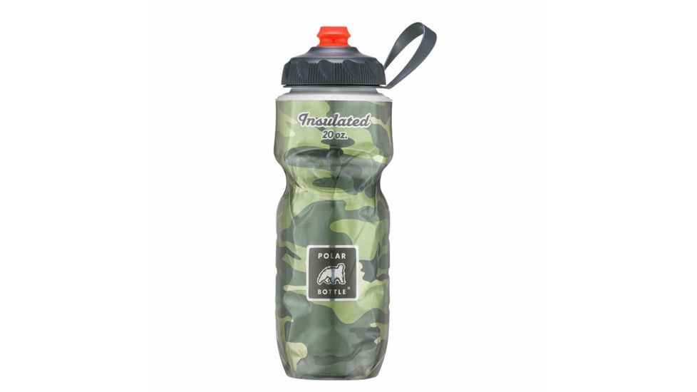 Polar Bottle Insulated Water Bottle, 20oz, ZipStream Camo, POL-IB20GRCAM-ZIP