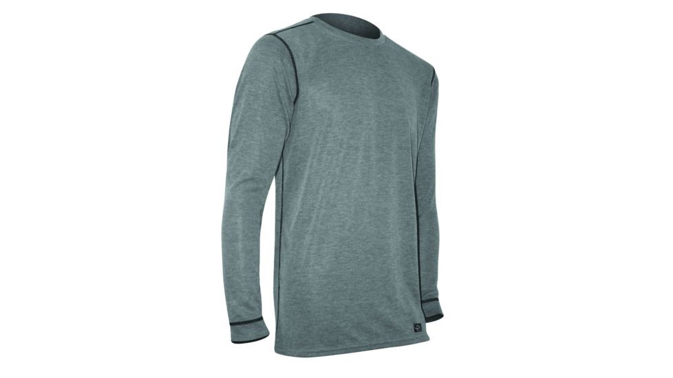 Polarmax Micro H2 Long Sleeve Crew - Mens-Grey-X-Large
