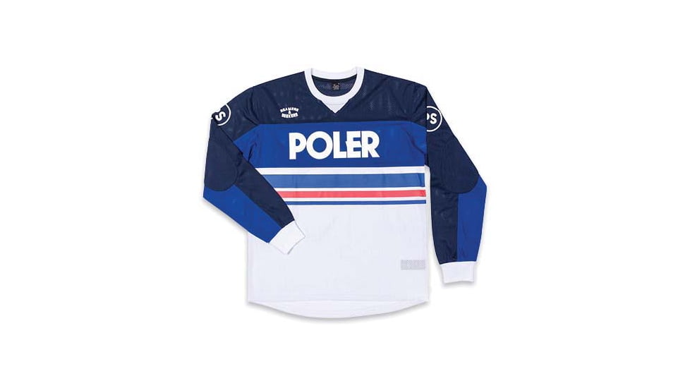 Poler Brake Check Moto Jersey, Extra Small, Navy, 21340002-Navy-XS