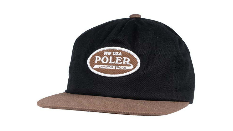 Poler Brand Brand Patch Hat, Black, One Size, 214ACU7004-Black-O/S