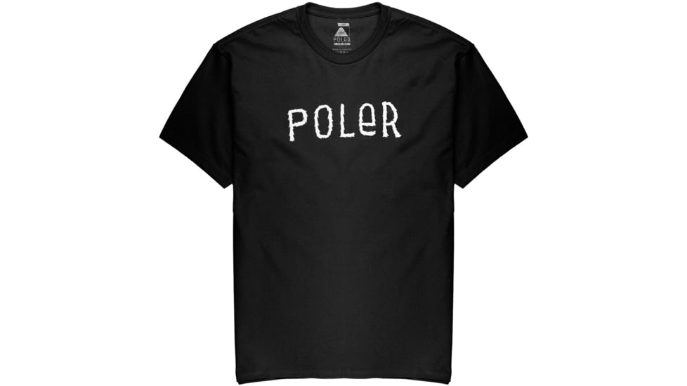 Poler Fuzzy Font T-Shirt, 2XL, Black, 213APM2015-Black-XXL