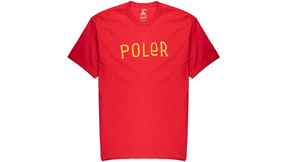 Poler Fuzzy Font T-Shirt, 2XL, Red, 213APM2015-Red-XXL