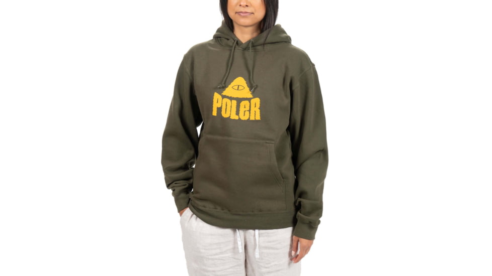 Poler Fuzzy Stuff Hoodie, Large, Army Green, 221APM2602-Army Green-L