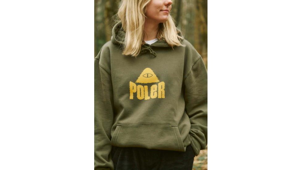 Poler Fuzzy Stuff Hoodie, Large, Army Green, 221APM2602-Army Green-L