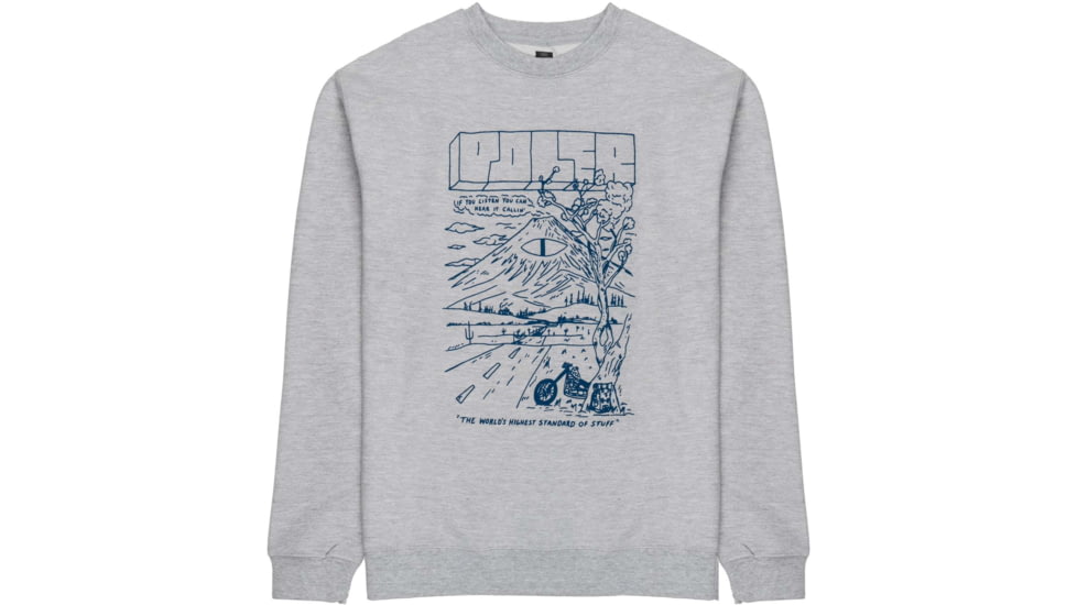 Poler Hear It Callin' Crew, Large, Gray Heather, 212APM2503-Gray Heather-L