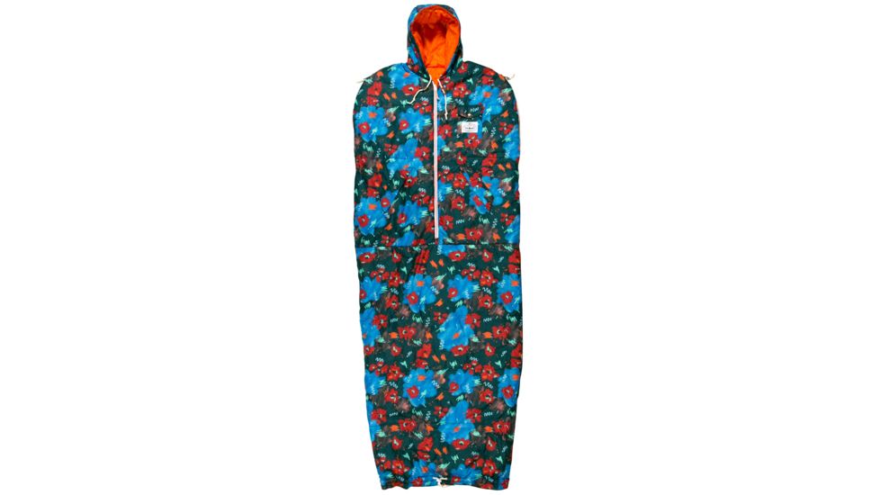 Poler Napsack 50 Wearable Sleeping Bag Synthetic-Blue Steel Floral Fantasia-Medium