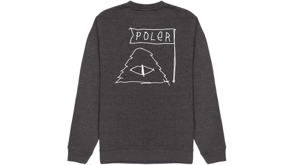 Poler Scribble Crew, Small, Charcoal Heather, 223APM2503-Charcoal Heather-S