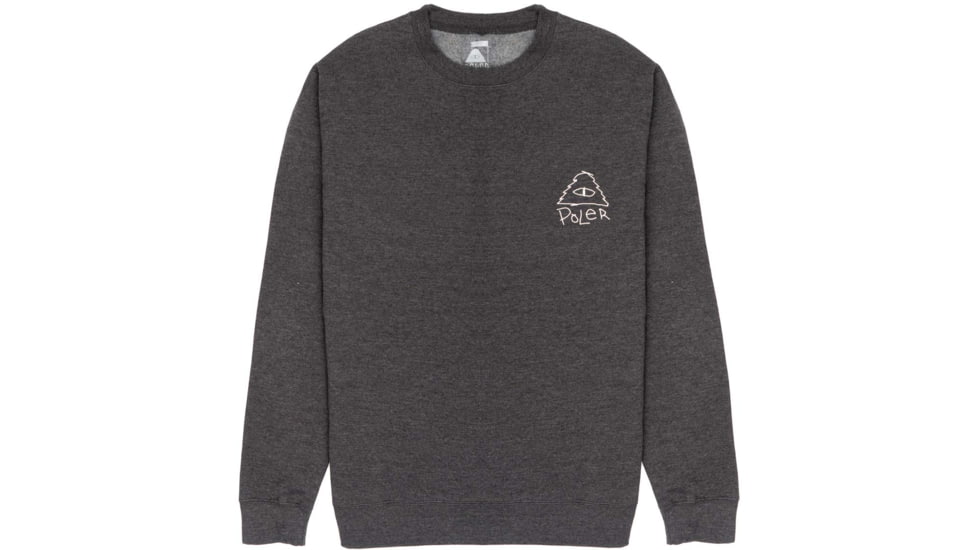 Poler Scribble Crew, Small, Charcoal Heather, 223APM2503-Charcoal Heather-S
