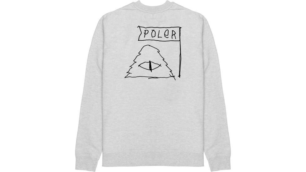 Poler Scribble Crew, Small, Grey Heather, 223APM2503-Grey Heather-S