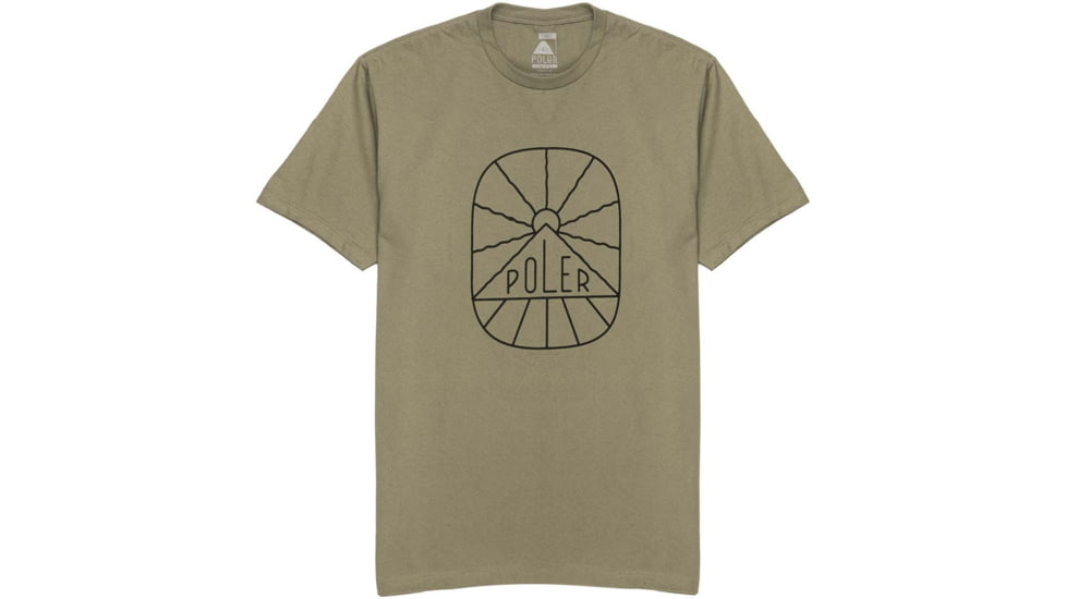 Poler Sunburst T-Shirt, Large, Military Green, 221APM2010-MILITARY GREEN-L