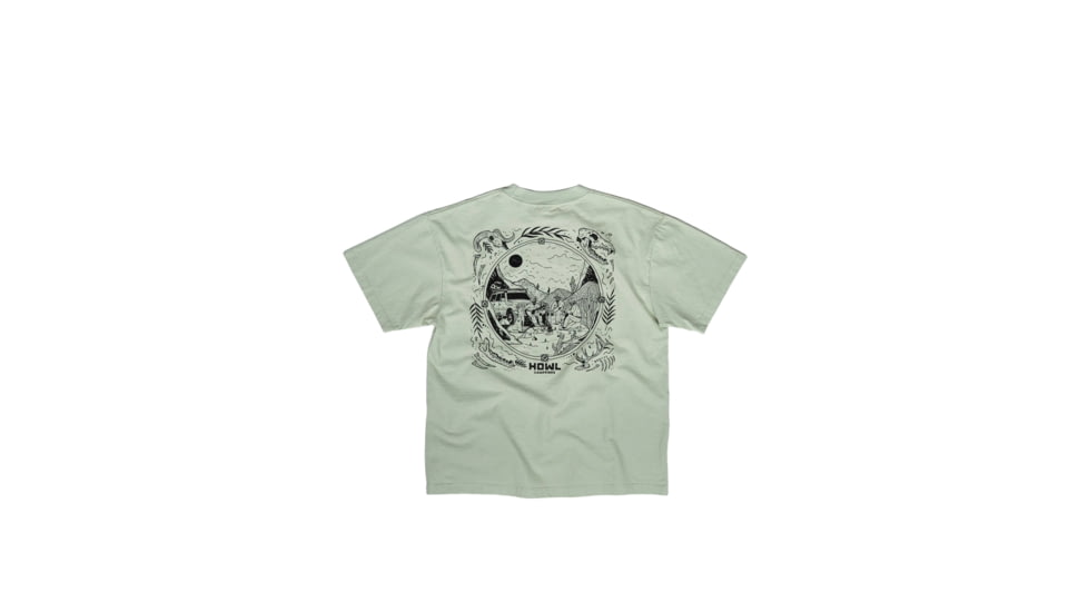 Portable Propane Fire Pit Howl Campfires Skeleton Cowboys Heavyweight Tee - Sage, TEE-SELETON-SAGE-XXL