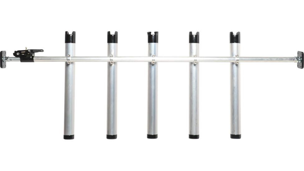 Portarod Inshore 5 Rod Holder, 1in dia. beam, expands 53in to 84in, fits almost any truck bed, Aluminum Body, 5PortarodIN