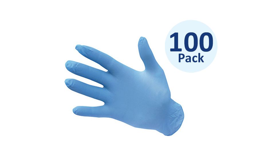 Portwest Powder Free Nitrile Disposable Gloves, Pack 100, Blue, Large, A925BLUL