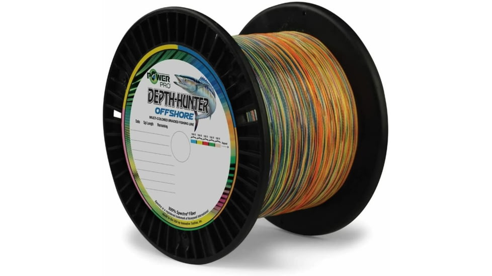 Power Pro Depth Hunter Offshore 65lb 1000yds 5 Colors Every 100ft &amp; Black Mark Every 50ft, 21100651000WHJ