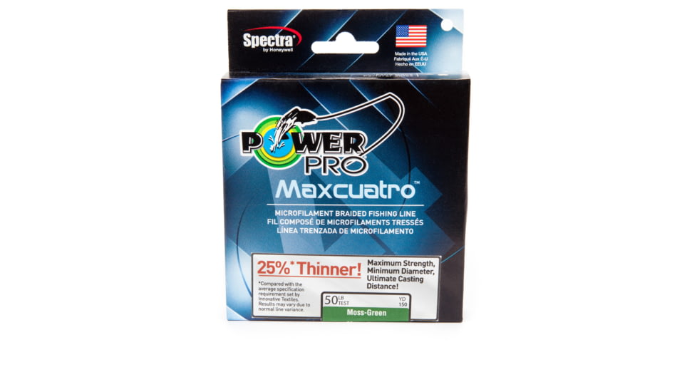 Power Pro MaxCuatro Spectra HT Braided Fishing Line 40lb 1500yd Moss Green, 33400401500E