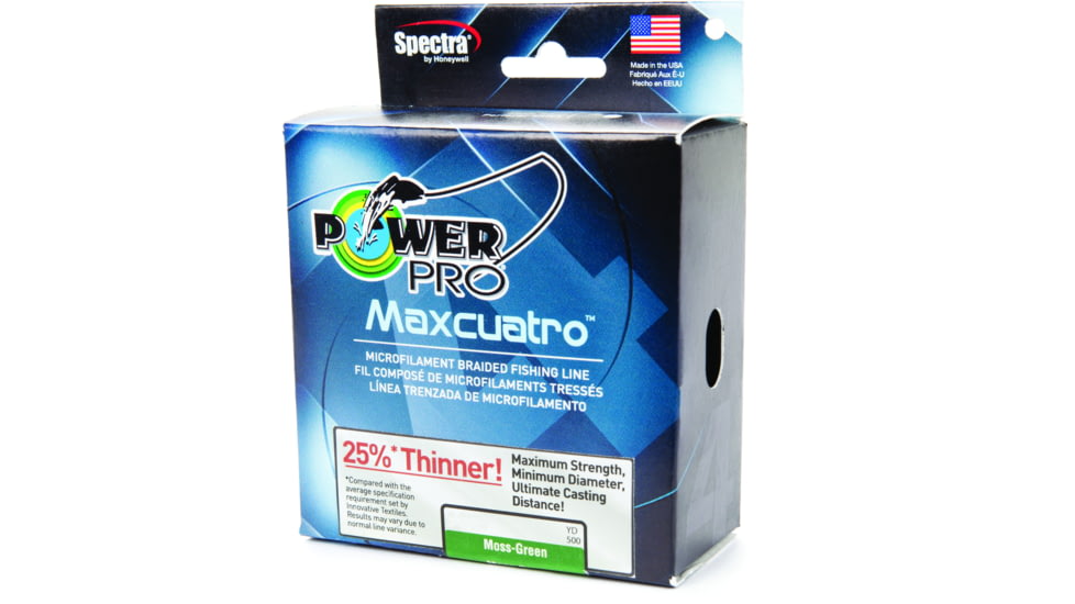 Power Pro MaxCuatro Spectra HT Braided Fishing Line 65lb 500yd Moss Green, 33400650500E