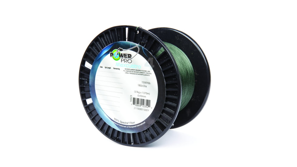 Power Pro MaxCuatro Spectra HT Braided Fishing Line 80lb 1500yd Moss Green, 33400801500E