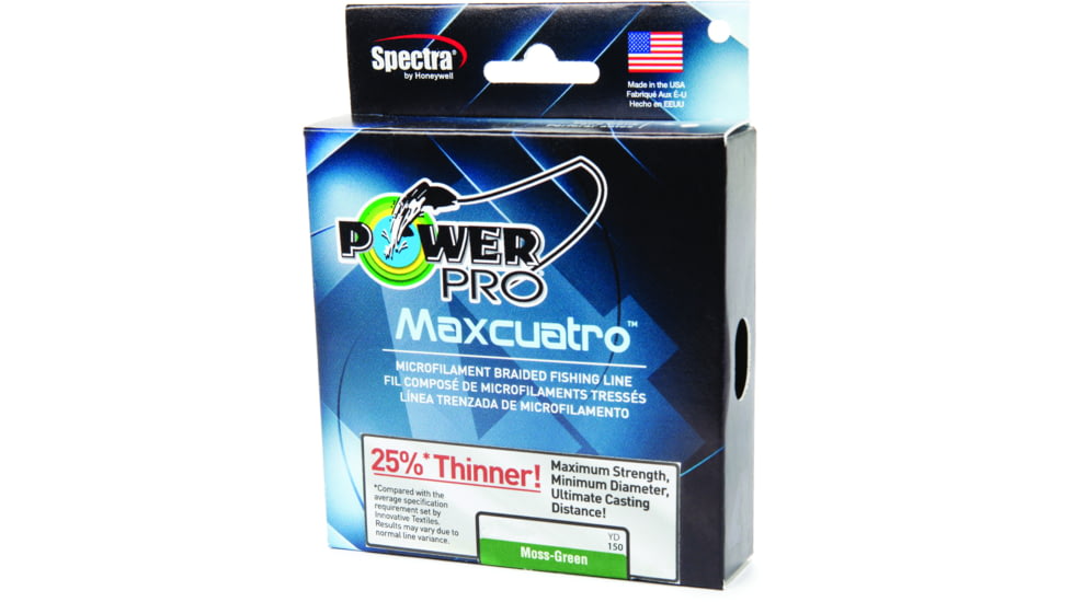 Power Pro MaxCuatro Spectra HT Braided Fishing Line 80lb 150yd Moss Green, 33400800150E