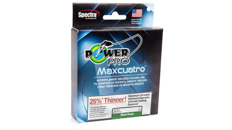 Power Pro MaxCuatro Spectra HT Braided Fishing Line 80lb 3000yd Moss Green, 33400803000E