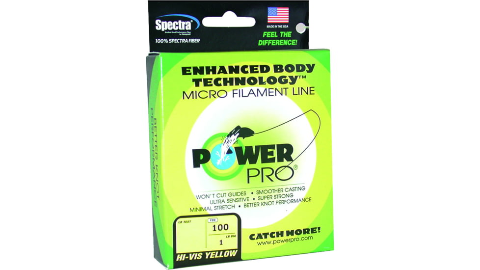 Power Pro Spectra Braided Fishing Line 10lb 100yd Hi-Vis Yellow, 21100100100Y