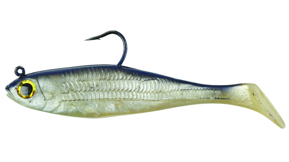 Powerbait Berkley 6" pre-rigged Swin Shad, 3D eyes with Holgraphic insert. 3 pcs. Per bag, Silver Mullet, PBBSS6-SMUL