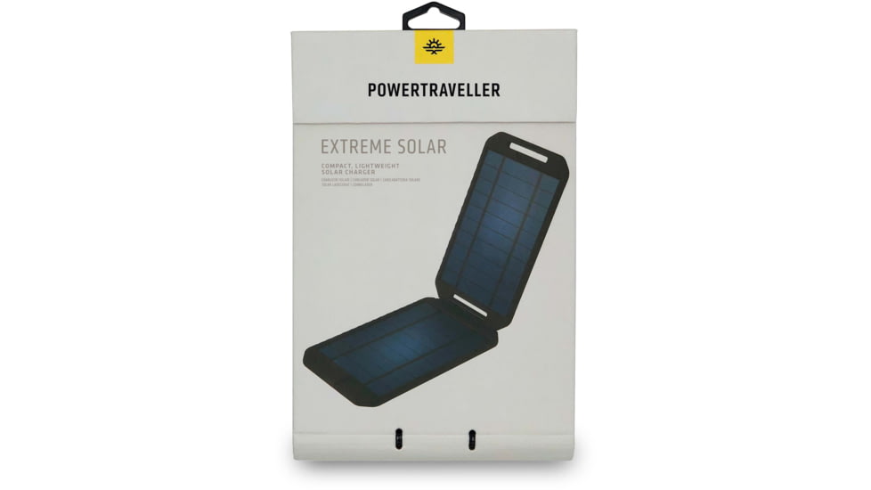 PowerTraveller Extreme Solar Charger, Black/Orange Striping, 7.91 x 4.48 x .62 in, PTL-EXTSL001