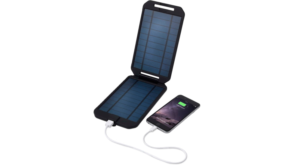 PowerTraveller Extreme Solar powered Charger, Black/Orange Striping, Battery -5.3 x 2.8 x .78 mm, solar -7.91 x 4.48 x , PTL-EXT001