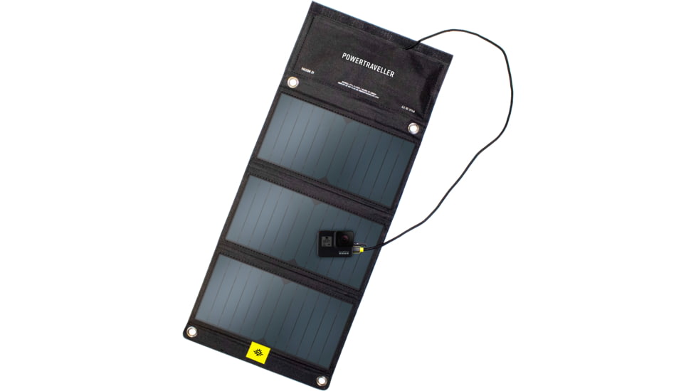 PowerTraveller Falcon 21 Foldable, Multi-Voltage Solar Panel, Black, PTL-FLS021