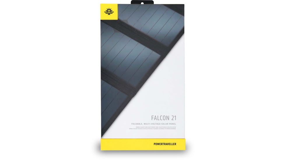 PowerTraveller Falcon 21 Foldable, Multi-Voltage Solar Panel, Black, PTL-FLS021