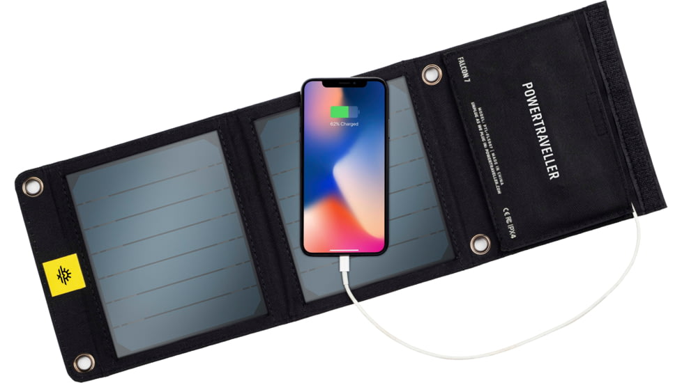 PowerTraveller Falcon 7 Foldable Solar Panel, Black, PTL-FLS007