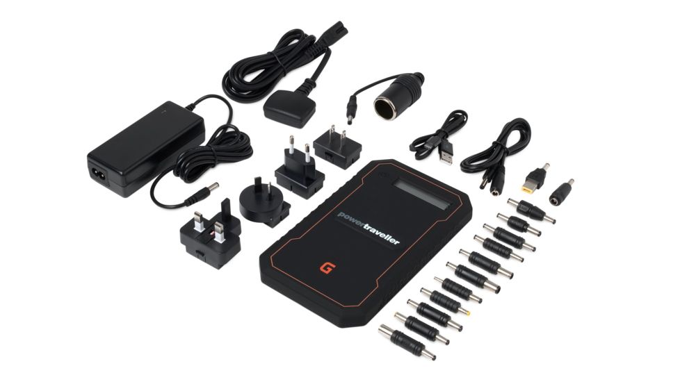 PowerTraveller Mini-G Charger, Black/Orange Striping, 7.5 x 4.3 x .70 in PTL-MNG001