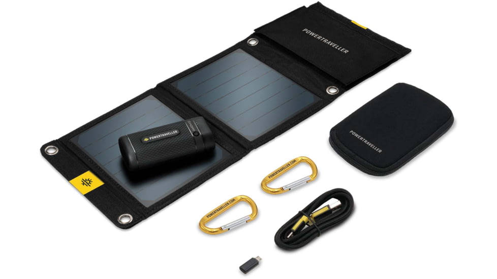 PowerTraveller Sport 25 Solar Kit - Power Pack And Solar Kit, Black, PTL-SPK025