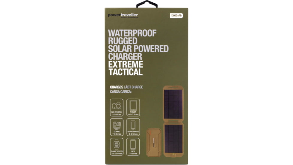 PowerTraveller Tactical Extreme 12,000Mah Solar Kit, Tan, One Size, PTL-EXT001TAC