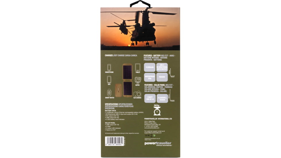 PowerTraveller Tactical Extreme 12,000Mah Solar Kit, Tan, One Size, PTL-EXT001TAC