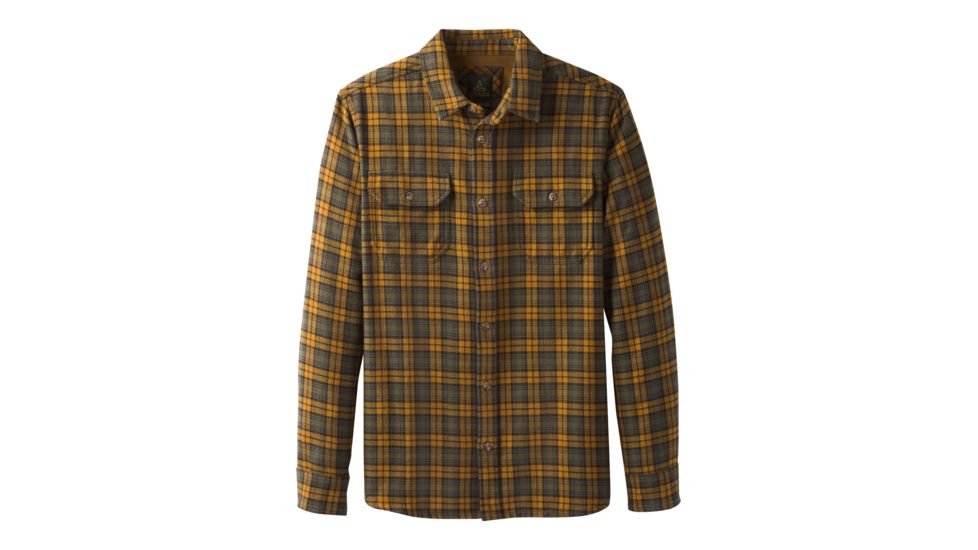 prAna Ansel Long Sleeve Flannel Shirt- Mens, Cargo Green, X-Large, M23181370-CAGR-XL