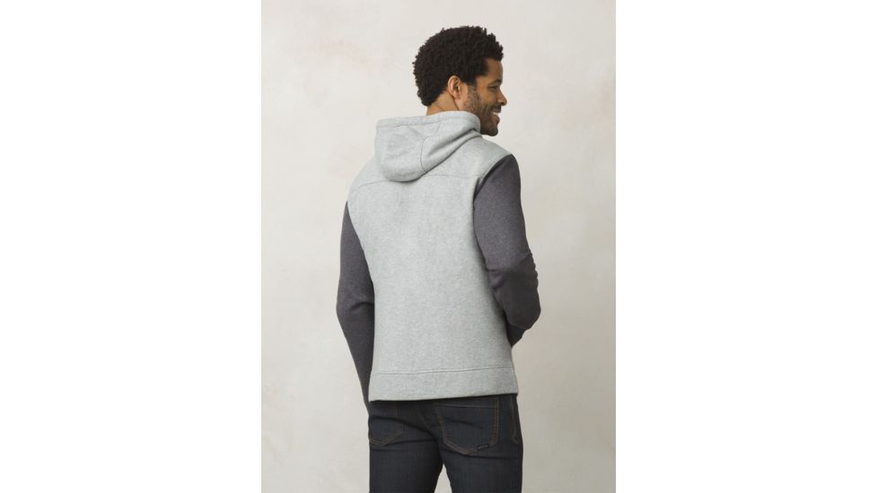 Prana Asbury Full Zip Hood Mens, Black Heather Colorblock, Small, M21181325-BHCX-S