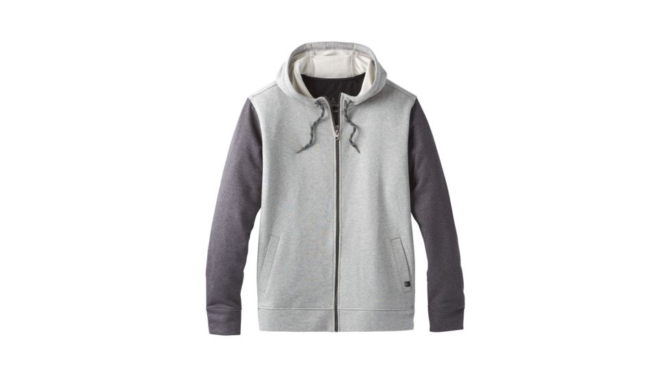 prAna Asbury Full Zip Hood Mens, Black Heather Colorblock, Small, M21181325-BHCX-S