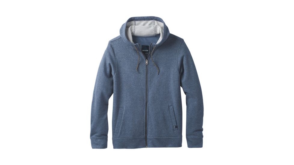 prAna Asbury Full Zip Hood Mens, Equinox Blue Heather, Small, M21181325-EBHT-S