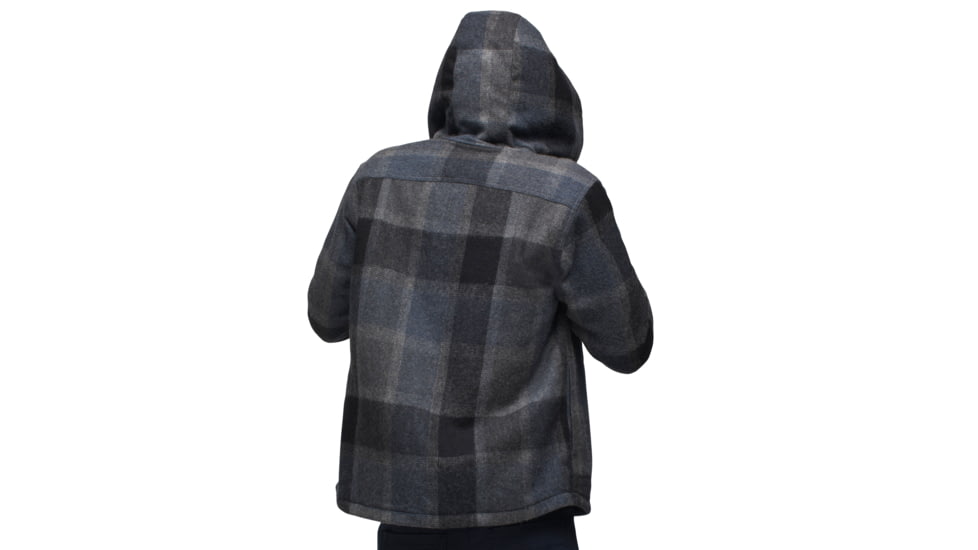 prAna Asgard Hooded Flannel Shirt - Mens, Charcoal, Medium, 1973731-020-M