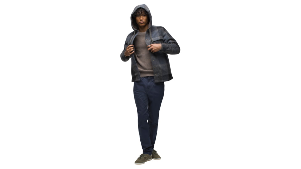 prAna Asgard Hooded Flannel Shirt - Mens, Charcoal, Large, 1973731-020-L