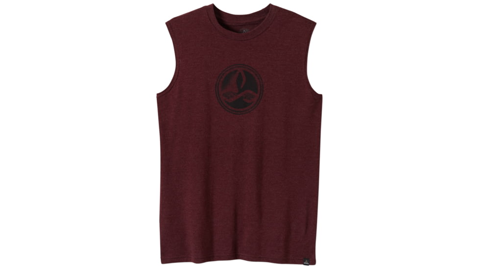 prAna Badge Sleeveless Tee - Men's-Dark Mahogany-Large