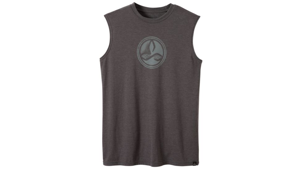 prAna Badge Sleeveless Tee - Men's-Charcoal-Small