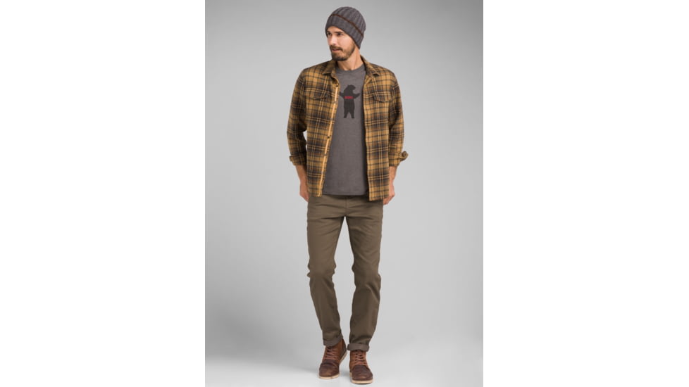 prAna Bear Squeeze Journeyman Tee - Mens, Charcoal Heather, Small, M13191530-CCHT-S