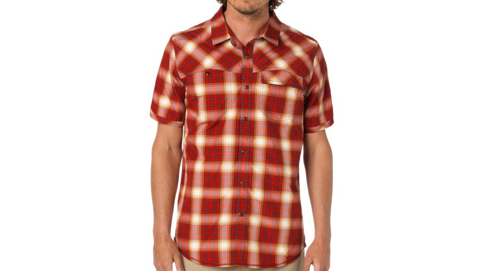 prAna Benson Slim Short Sleeve Shirt - Men's-Crimson-X-Large