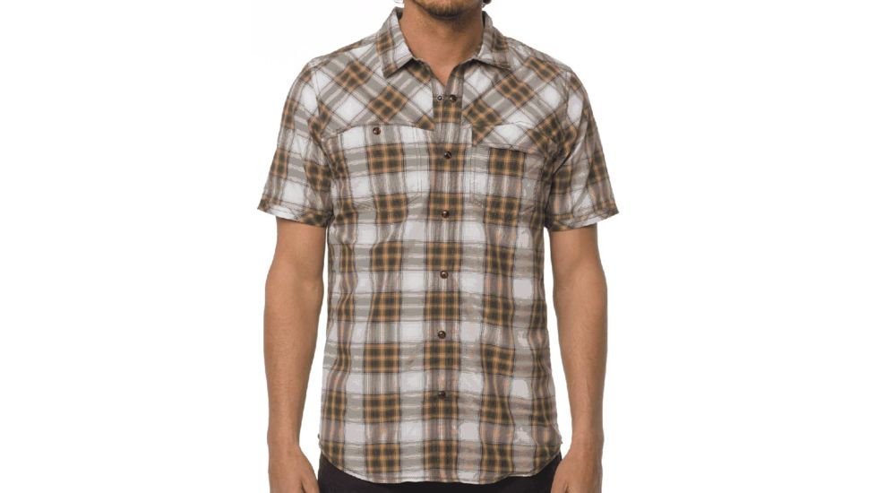 Benson Slim Short Sleeve Shirt - Mens-Seaweed-Small