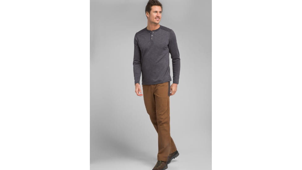 prAna Bismark Long Sleeve Shirt - Mens, Coal Heather, Medium, M23190638-COHT-M